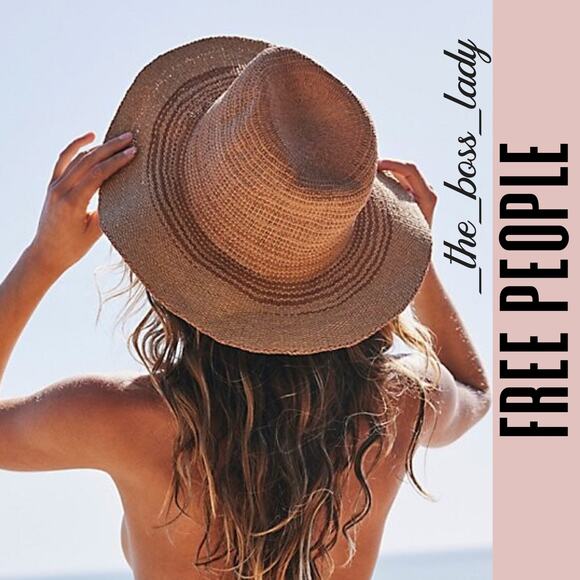 Free People hat woven boho beach dipped crown wide brim summer beach - Picture 5 of 5